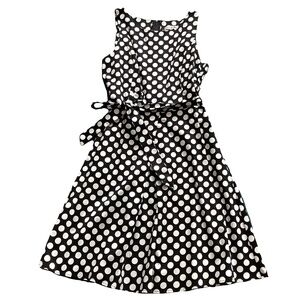 Polka Dot Fit And Flare Sleeveless Dress